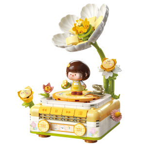 FEIMI | Officially Licensed Small Particle Building Block Toy Model Flower Phonograph