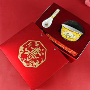 Jingdezhen Ceramic Birthday Bowl Wealth And Longevity Design Porcelain Bowl for Elderly Babies And Special Occasions