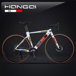 Hongqi Official Flagship Store Aluminum Alloy Bent Handlebar Road Bicycle Adult Male and Female Students Oil Disc Speed Change Sports Car