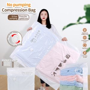 Compression bag vacuum Storage Bags Reusable Travel Essentials Compression Bags Saves 75% of Storage Space Roll-Up Space Saver Vacuum Sealer Storage Bags for Clothes Pillows etc