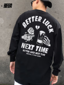 Áo Thun Dài Tay Cotton Phong Cách Đường Phố Hip Hop Rộng Rãi Dành Cho Nam Infestor Three Nine Wood Cổ Tròn in Họa Tiết Mùa Thu