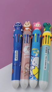 (1 Pcs) Bulpen Cetek / Ballpoint Fancy / Pulpen Cetek 10 Warna Karakter Labubu Avangers Sanrio Dino