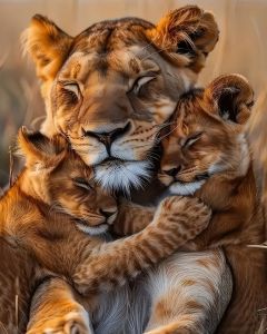 KAYOU | Warm Lion Theme Digital Oil Painting Paint By Numbers Kit Canvas Hand Drawing Picture Home Wall Decor Art Gift for Friend Family