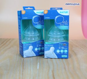 Natur infinit one size เนเจอร์ จุกนมอินฟินิท จุกนมไม่ดูดไม่ไหล คอกว้าง แพ็ค2ชิ้น 0-18 เดือน 85225