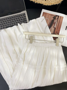 PAIBOLI | Summer 2025 Korean Style Long Loose White High Waist Half Skirt French Cake Skirt Elegant Design A-Line Midi Skirt