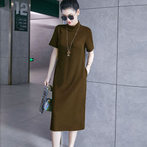 ชุดเดรสสั้นคอตั้งสีดำ ทรงเข้ารูป แขนสั้น ทรงเข้ารูป กระเป๋า ชุดทำงาน ฤดูใบไม้ผลิ ฤดูใบไม้ร่วง ฤดูหนาว แฟชั่นสตรี