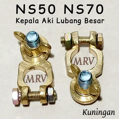 KLEM KEPALA AKI KUNINGAN LUBANG BESAR NS50 N70
