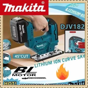 Makita | Makita DJV182Z 18V Brushless Cordless Jigsaw Barrel Grip with 340W Motor and Saw Blade for Wood Metal Plastic Cutting Tasks