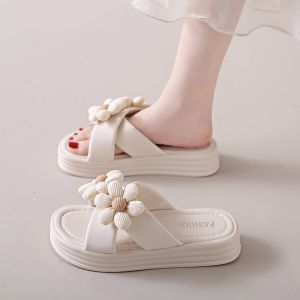 Fashionable Floral Beach Slippers Womens Summer Outdoor Beachwear with Skirts 2025 New Fairy Best Selling Cool Slippers