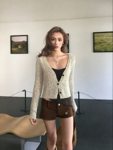 audwyn | Áo Cardigan Len Giảm Cân Phong Cách Retro