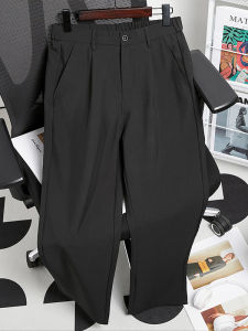 New 2025 Mens Casual Straight Leg Trousers Loose Fit Business Versatile Drapey West Pants Trendy Long Trousers Youth Summer