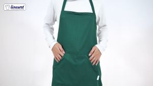 LINCURT - Celemek Masak Polos Bahan Katun Jepang Premium