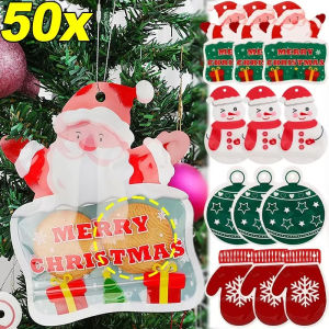 50pcs Christmas Gifts Packaging Bags / Plastic Candy Snack Self-sealing Pouch / Xmas Tree Hanging Bags / Creative Cartoon Biscuit Snack Packaging Pouches