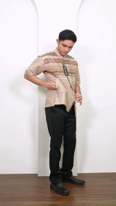 (BONUS DUS) Baju Koko Pria Dewasa / Kemko Cowo /. Atasan Muslim / Hem Islami Kerah Mandarin Lengan Pendek 19D243474