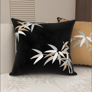 Modern Simplicity Chinese Style Bamboo Cushion Sofa Bedroom Bedding Living Room Decorative Pillow Velvet Material