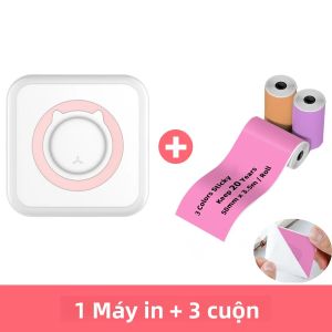 Máy In Nhiệt Mini Không Dây Di Động 203DPI Để Ghi Chú Nhật Ký Hóa Đơn Công Việc Đồ Thủ Công DIY - Máy Tạo Nhãn Kết Nối Bluetooth
