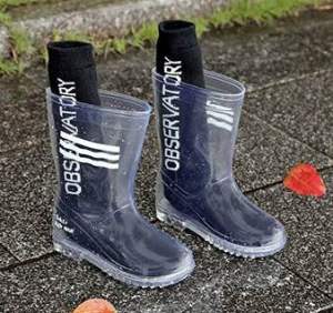 Transparent Kids Rain Boats High Boats. Childrens rain boots PVC transparent non-slip primary school students middle barrel rain boots treasure Big Kidss water shoes fashion waterproof.