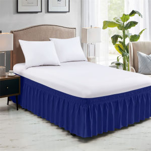 Wrap Around Dust Elastic Ruffle Bed Skirt Bedding for King Queen Twin Easy Fit Wrinkle-Free Washable Fade Resistant Home Decor