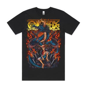 เสื้อยืดลายวันพีซ ลูฟี่ ไคโด ผู้ชาย ผ้าฝ้าย แขนสั้น สไตล์อนิเมะ สี AS  สำหรับผู้ชายและผู้หญิง ใส่ได้ทุกเพศ เหมาะสำหรับฤดูร้อน