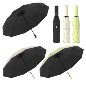 Winnereco Waterproof Fully Automatic Umbrella with 16 Ribs Windproof Design for Sun and Rain Protection in Compact Size