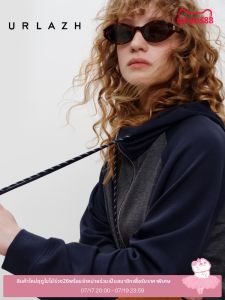 URLAZH | New American Vintage Color Block Raglan Hooded Casual Sports Jacket