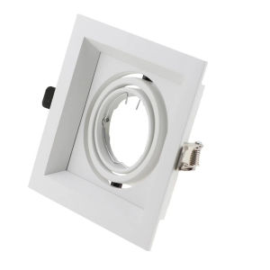 Square Recessed Downlight LED Ceiling Lamps Holder Adjustable GU10 MR16 Socket Spotlight Lamps Frame Bracket Fitting Home Decor