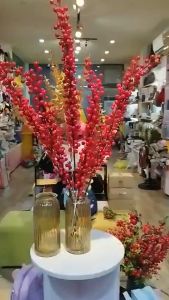 Lọ Hoa Thủy Tinh Vân Sọc Màu Hổ Phách Cắm Hoa Trang Trí Nhà Cửa Phong Cách Vintage Cao 24cm Trùm Sỉ Gia Thành