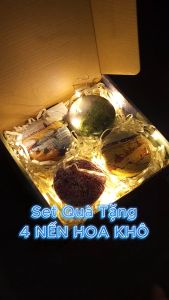 SET QUÀ TẶNG - 4 Nến Thơm Hoa Khô Không Khói - HiLo Candles