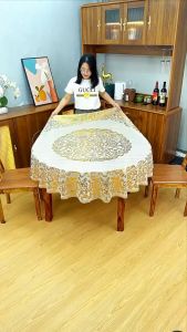 [Tròn 1.5m-1.8m] Khăn trải bàn tròt- Khăn bàn tròn nhũ vàng- Khăn trải bàn 180cm và 150cm- khăn bàn