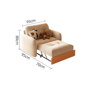 Cozylant Cumulus Extendable Sofa/Sofa Bed for Living Room / White Green / Storage Sofa / Multi-functional Sofa Bed / Pet Friendly Fabric 1 Seater