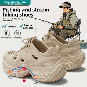 BAIMUQINGCHEN | Men Slip Resistant and Odor Proof Outdoor Beach Creek Shoe