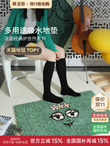 พรมห้องน้ำรุ่นพิเศษ ดูดซับน้ำ กันลื่น ลายการ์ตูนน่ารัก สำหรับเด็กผู้หญิง ผ้าฝ้ายโพลีเอสเตอร์ ป้องกันการลื่นไหล