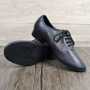 Dantuo Mens Dancing Shoes Comfortable Leather Sole Modern Dance Shoes for Standard Dance Mens Footwear for Latin Dances