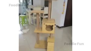 Cat Tree House Wood Cat Condo Bed Scratcher House Cat Tower Hammock Cat Climbing Cat Scratcher House