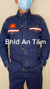 quần áo jean(vải bò) bảo hộ thợ hàn chống cháy sét kéo vải tốt(sản phẩm chưa bao gồm quạt)_A30