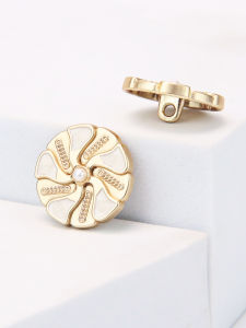 Elegant Pearl round Button Chain Shirt Sweater Open Cardigan Button Simple Fashion Home Fabric Sewing DIY Metal Material