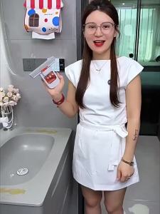 2/8 Chiếc Tự Bóp Cây Lau Nhà Để Bàn Cầm Tay Cho Phòng Tắm Gia Đình Nhà Bếp Có Thể Gập Lại Microfibre Bọt Biển Chà Mini Dụng Cụ Vệ Sinh