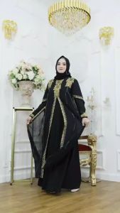 Abaya Turkey Arab Hitam Terbaru - Rose Gold