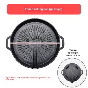 South Korea Medical Stone round and Square Barbecue Plate Barbecue Plate Portable Gas Stove Portable Meat Roasting Pan Teppanyaki