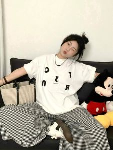 Retro American Cotton Short Sleeve White T-Shirt Womens Trendy Brand Summer Loose Design Sense Top Korean Style Printed