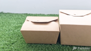 50/100/200PCS Kraft Box Food Grade Oil & Grease Resistant Locking Design Salad Lunch Box Takeaway Box For Restaurant Cafe Hawker Catering Service