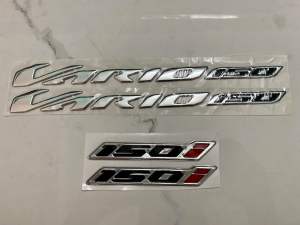 Bộ tem nổi vario 2022 màu crôm chữ 150 màu đen hàng nhập Thái Lan chất lượng cao dành trang trí riêng cho dòng xe này tem nổi màu sắc rất đẹp và bền giá bán cực tốt bán lẻ như bán sỉ