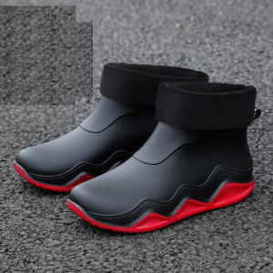 Giày Bốt Đi Mưa Mùa Thu Đông Thời Trang Phong Cách Hàn Quốc Cho Nữ Giày Lau Nhà Chống Thấm Nước Lót Lông Cừu Giày Bốt Đi Mưa Mùa Xuân Hè