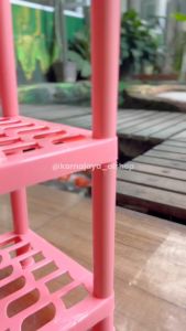 Rak Sepatu Plastik Susun 4 Besar untuk Sendal dan Sepatu