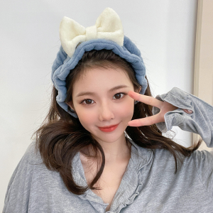 Anti-Slip Plush Butterfly Knot Wide Edge Hairband for Face Washing And Mask Application Stylish Korean Style Hair Accessories