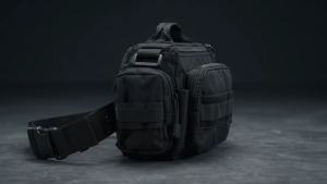 Heavy-Duty 5L EDC Black Tactical MOLLE Utility Waist Pack Crossbody Shoulder Sling Shoulder Bag