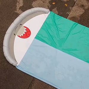 Shark Double Lawn Water Slide Giant Dual Racing Backyard PVC Slide for Kids Summer Surfboard Splash