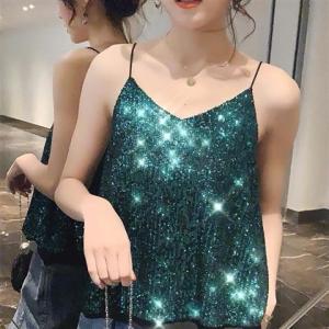 เสื้อกั๊กสายเดี่ยวคอวีสีล้วนสำหรับผู้หญิงในช่วงฤดูร้อนปี 2022 ทรงหลวม ทรงสั้น เสื้อชั้นในแฟชั่นฤดูร้อน