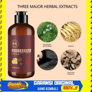 100 % ORIGINAL Shampo Penghilang Uban Permanen Penghitam Black Herbal Natural Polygonum 300 ml