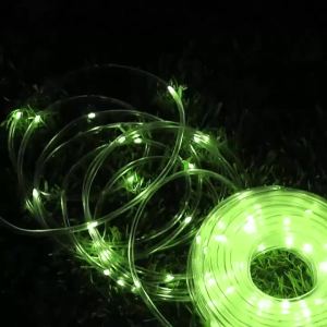 Halloween Green Rope Lights 2PCS Solar LED Tube 7M 12M 17M 22M 8 Modes for Garden Patio Fence Yard Party Spooky Decor